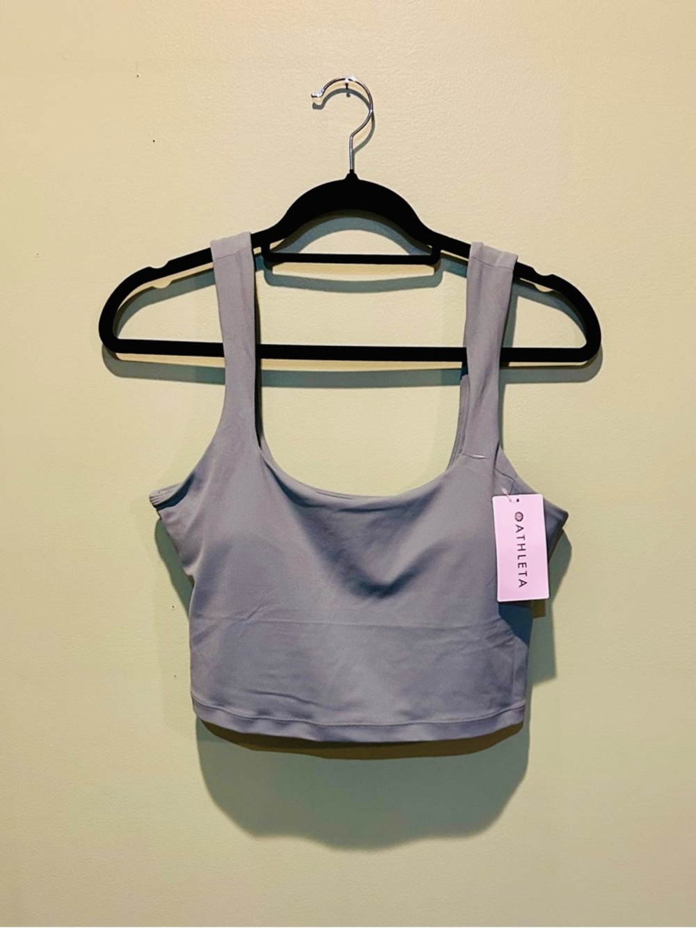 Athleta Gray Scoop Crop Bralette with Wide Straps
